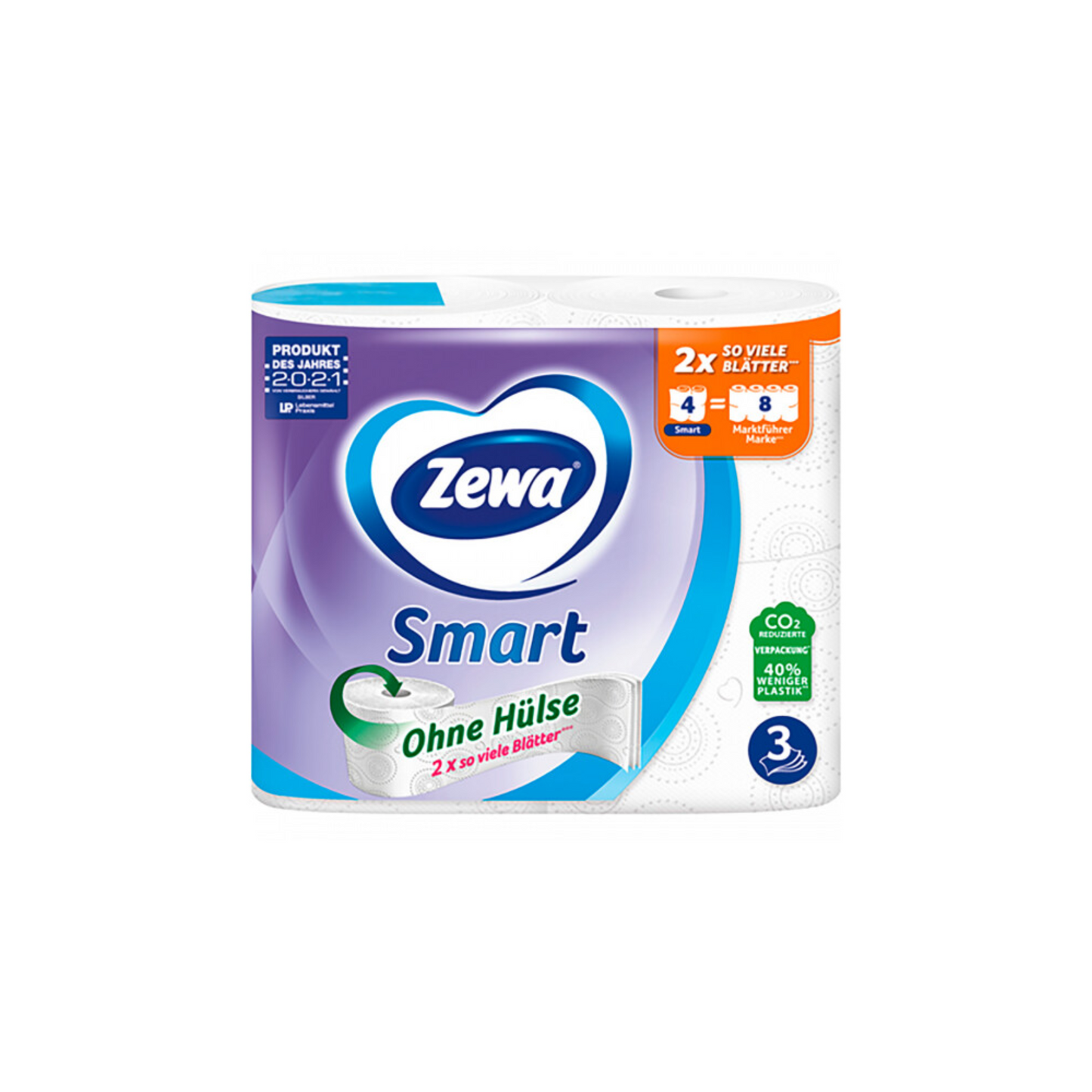Zewa Smart Toilettenpapier 3-lagig weiß 4x300BL