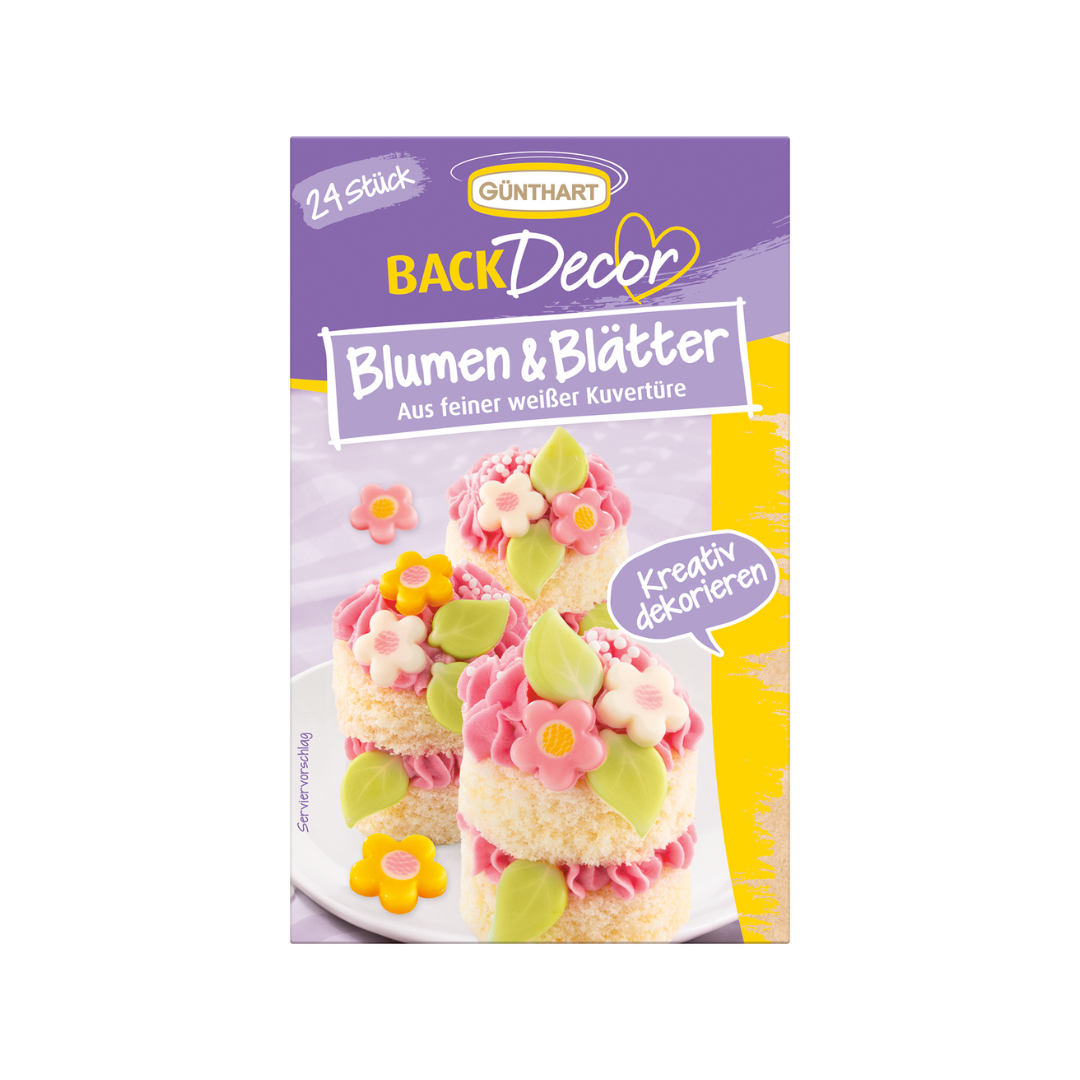 Günthart Blumen & Blätter weiße Schokolade 9g