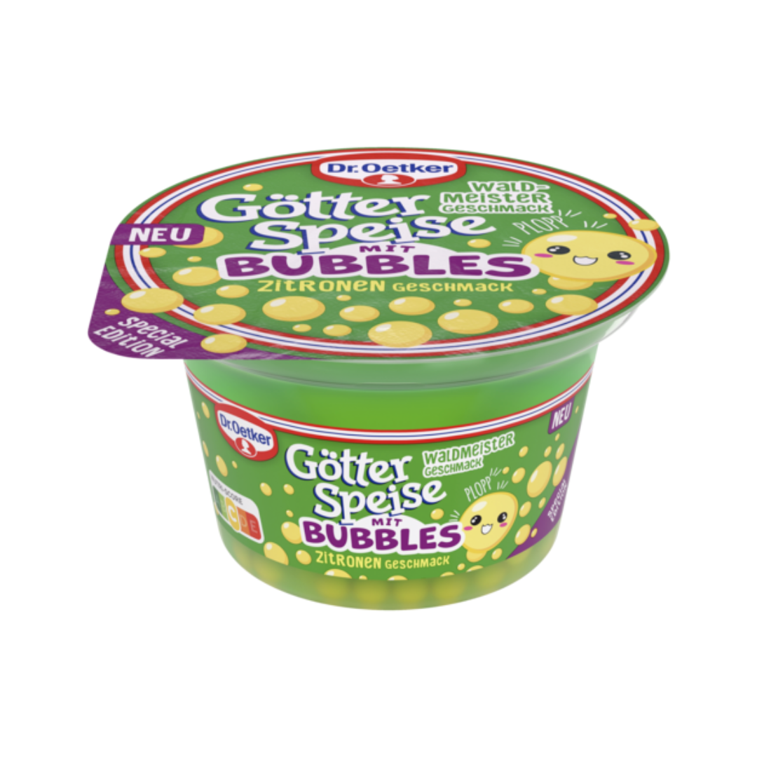 Dr.Oetker Götterspeise Waldmeister mit Bubbles Zitrone 150g