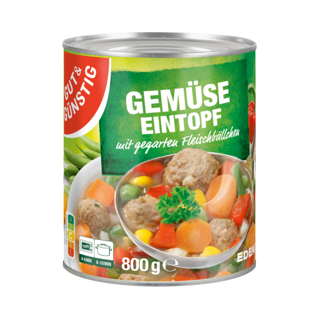 GUT&GÜNSTIG Gemüsetopf mit Fleischbällchen 800g