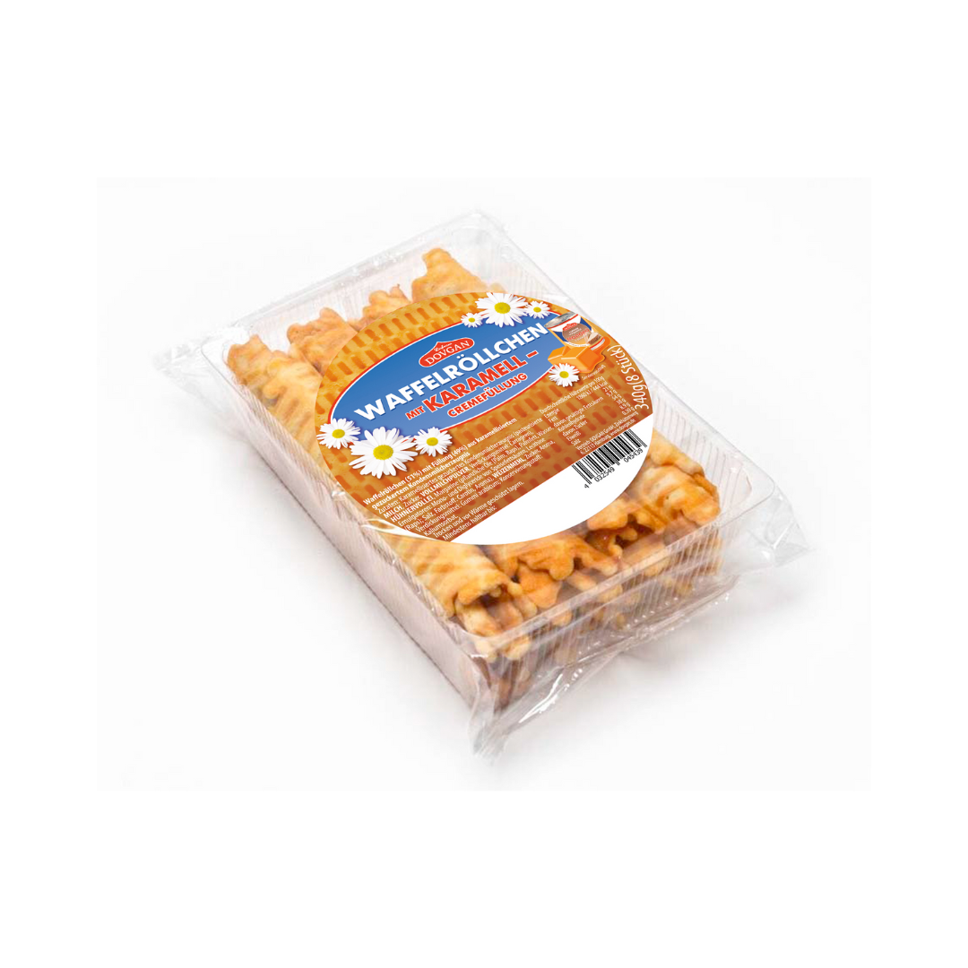Dovgan Waffelröllchen mit Karamellcreme 8ST 340g