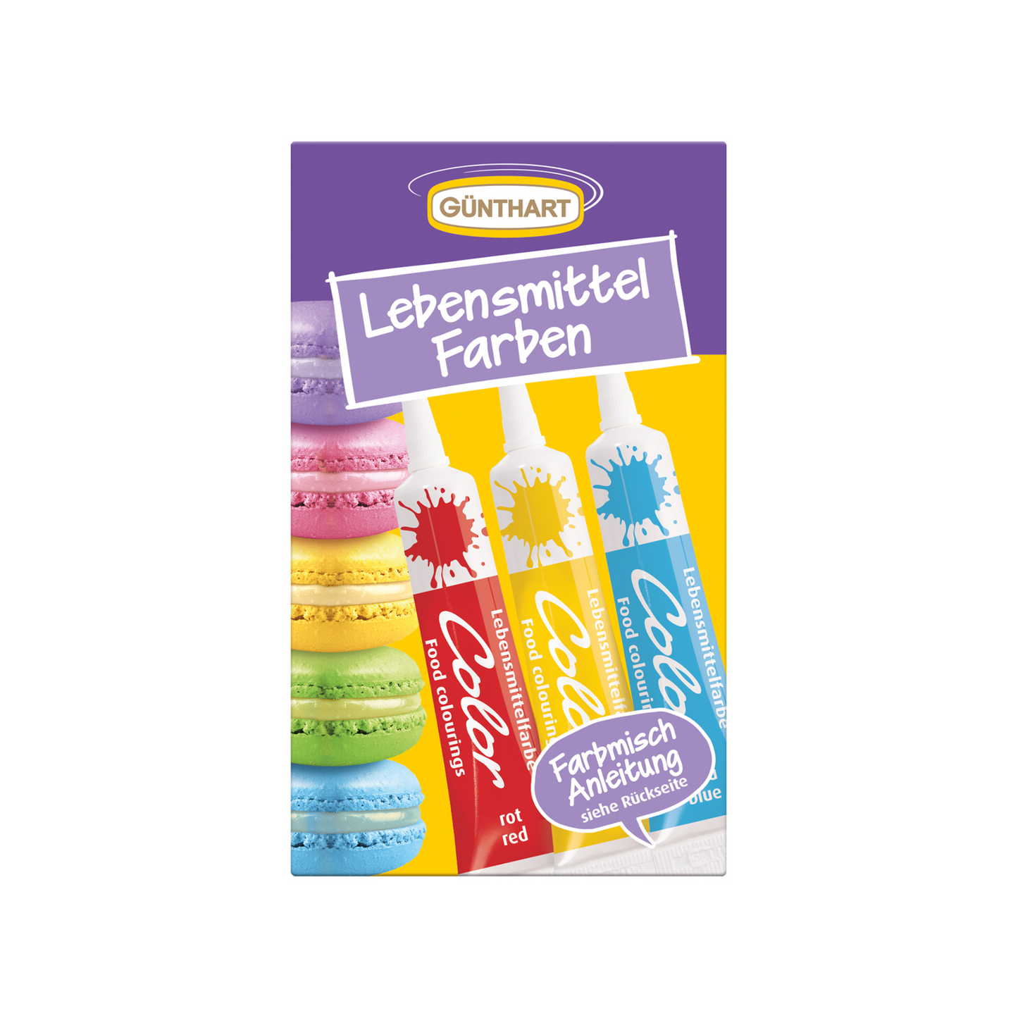 Günthart Lebensmittelfarben rot gelb blau 60g