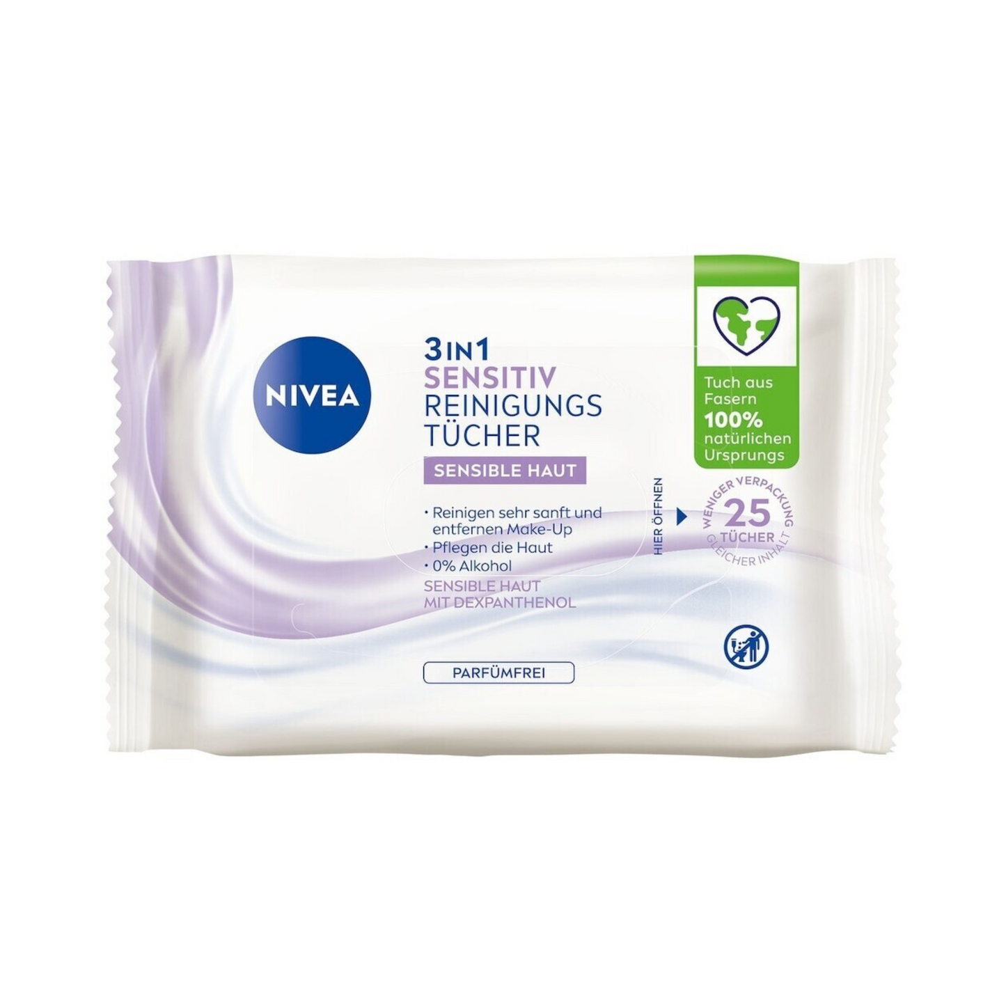Nivea 3in1 Sensitive Reinigungstücher Sensible Haut 25ST