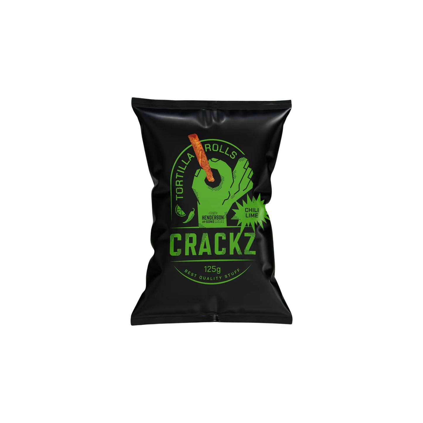 Henderson&Sons Crackz Tortilla Rolls Chili Lime 125g