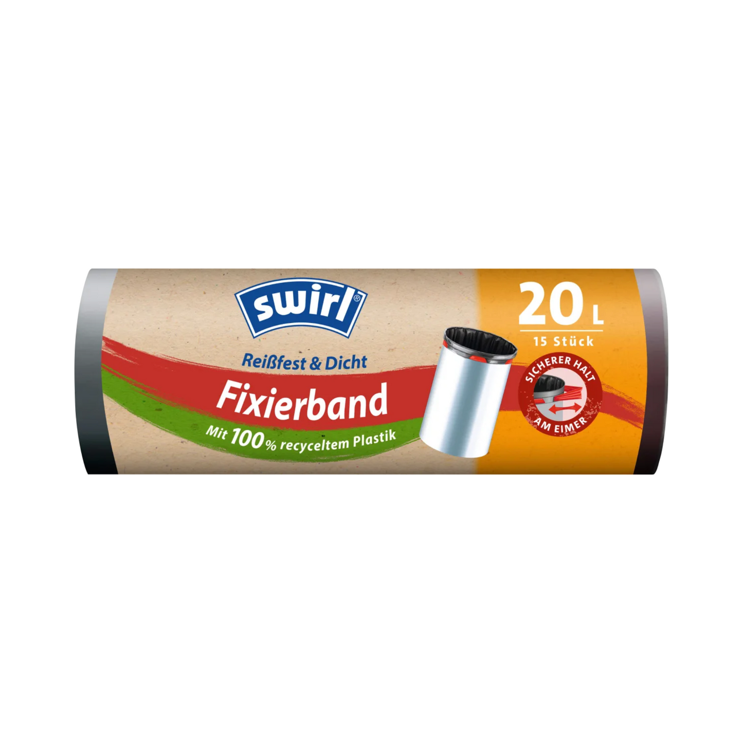 Swirl Fixierband-Müllbeutel Reißfest&Dicht 20l 15ST