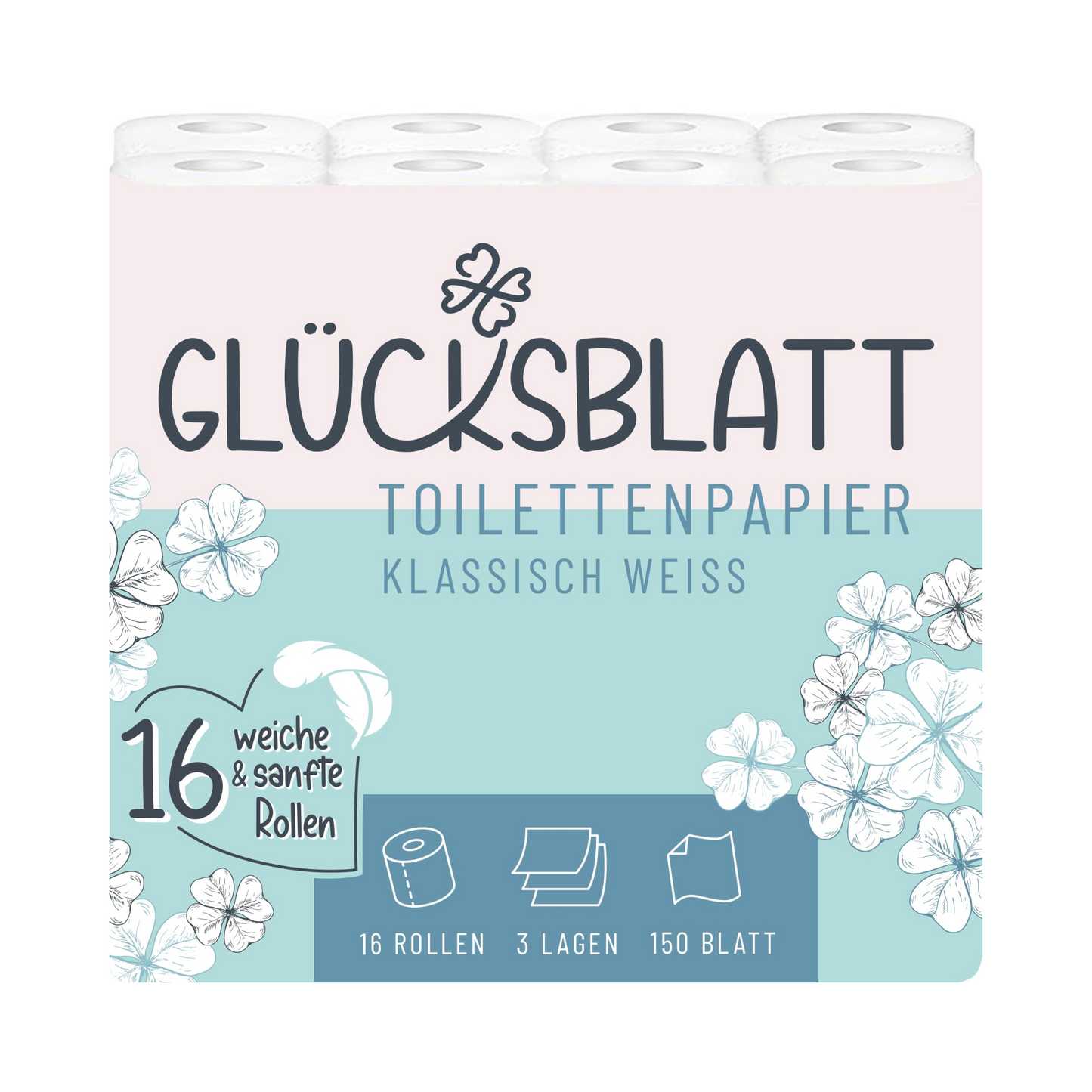 Glücksblatt Toilettenpapier 3-lagig 16x150BL