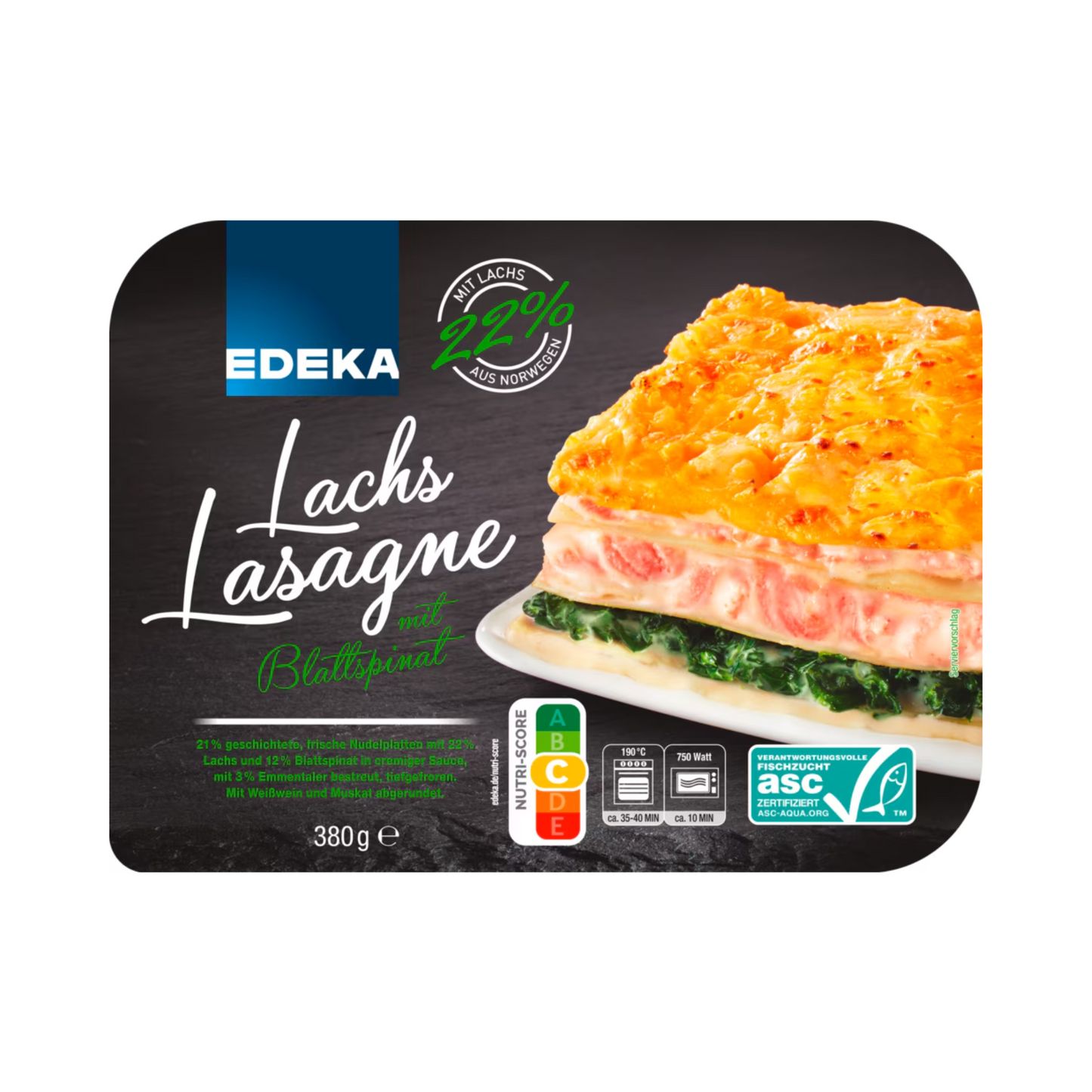 ASC EDEKA Herzstücke Lachslasagne 380g