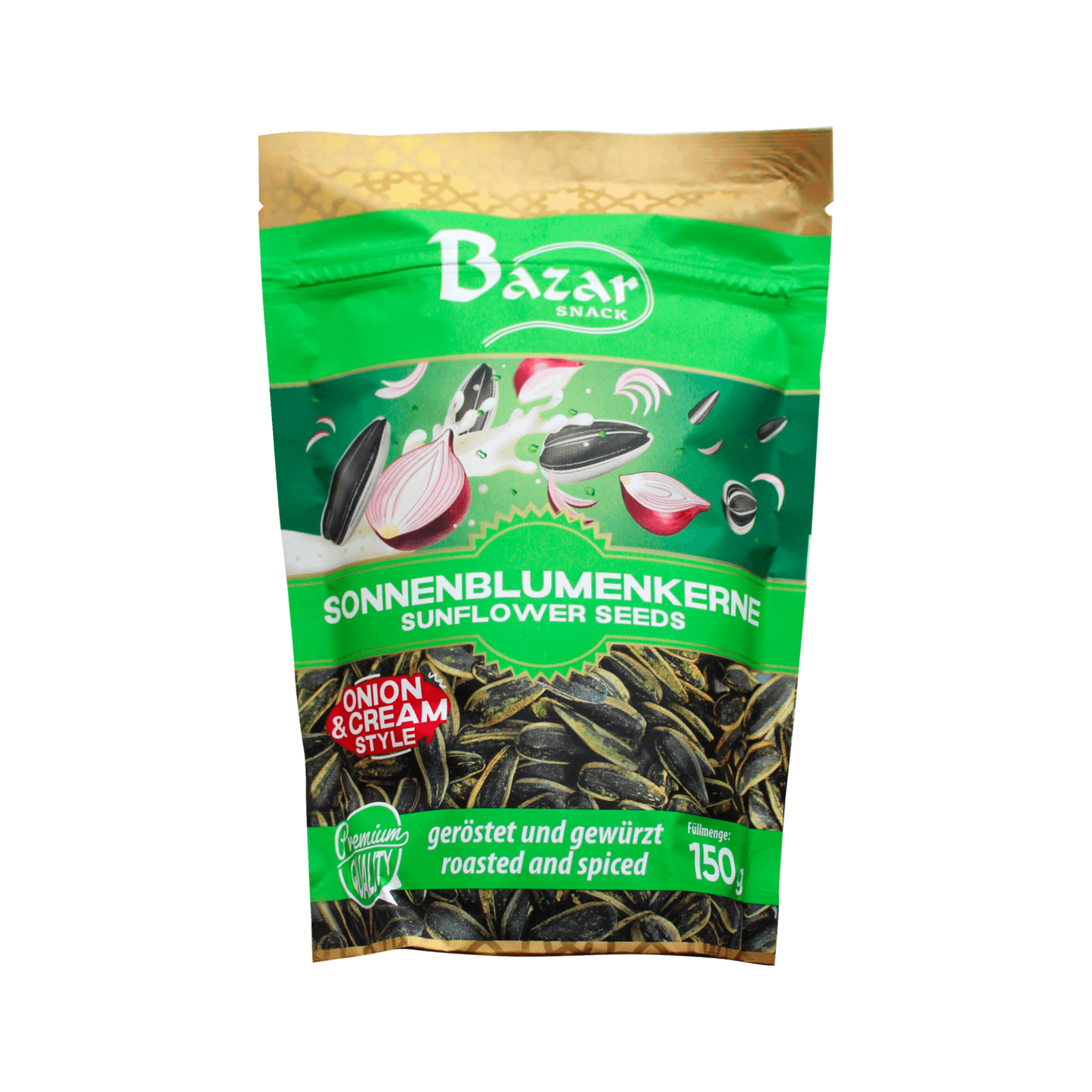 Bazar Sonnenblumenkerne mit Zwiebel- und Sahnegeschmack 150g