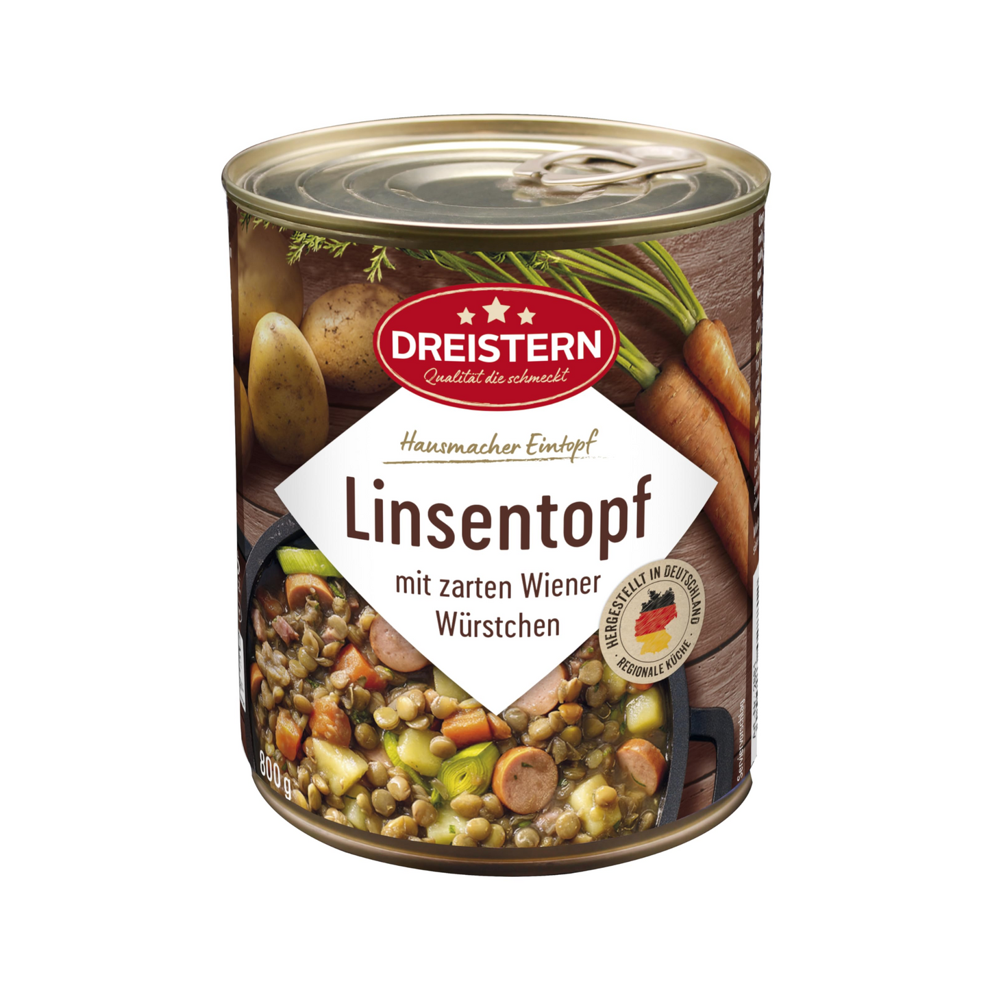 Dreistern Linseneintopf mit Wiener Würstchen 800g