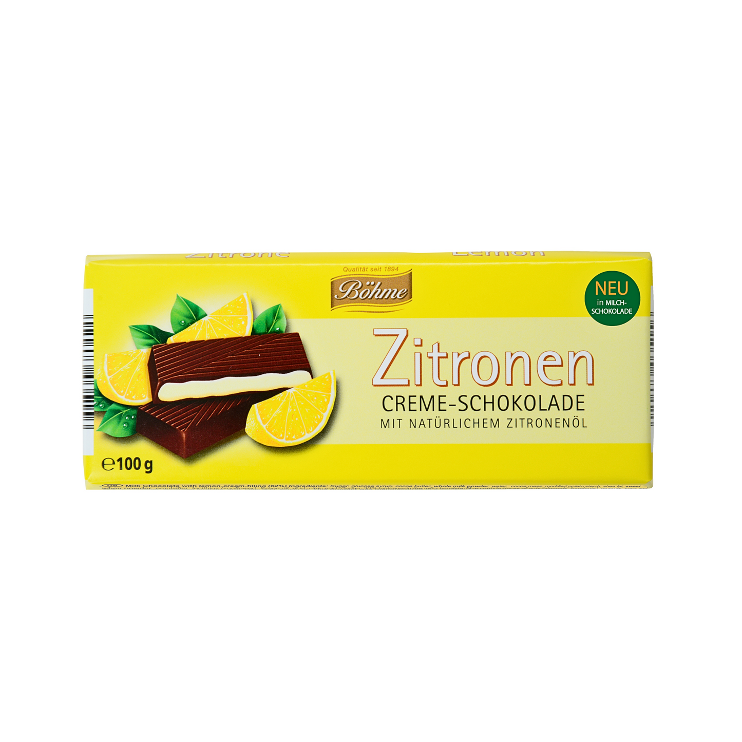 Böhme Creme-Schokolade Zitrone 100g