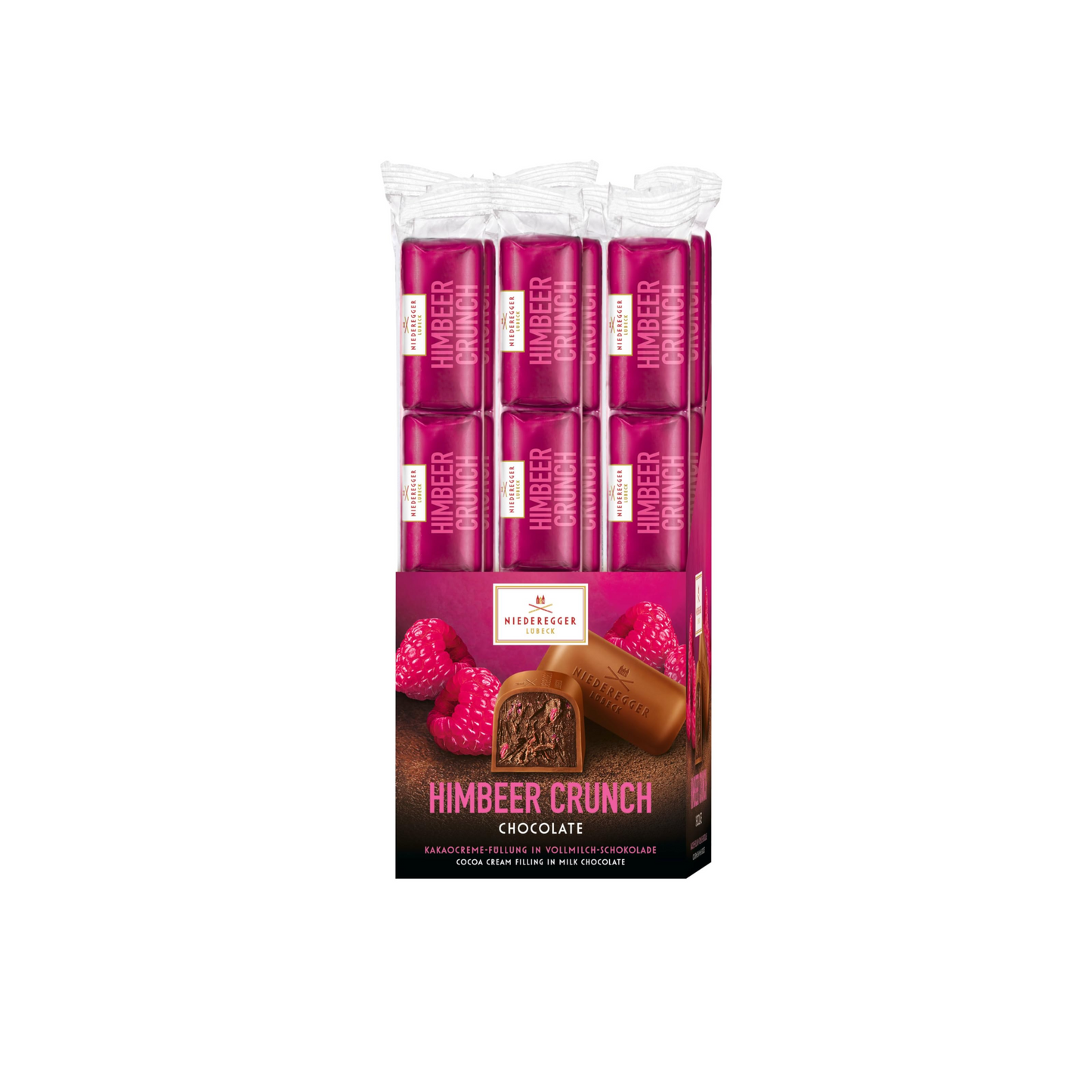 Niederegger Himbeer Crunch Riegel in Vollmilch-Schokolade 50g