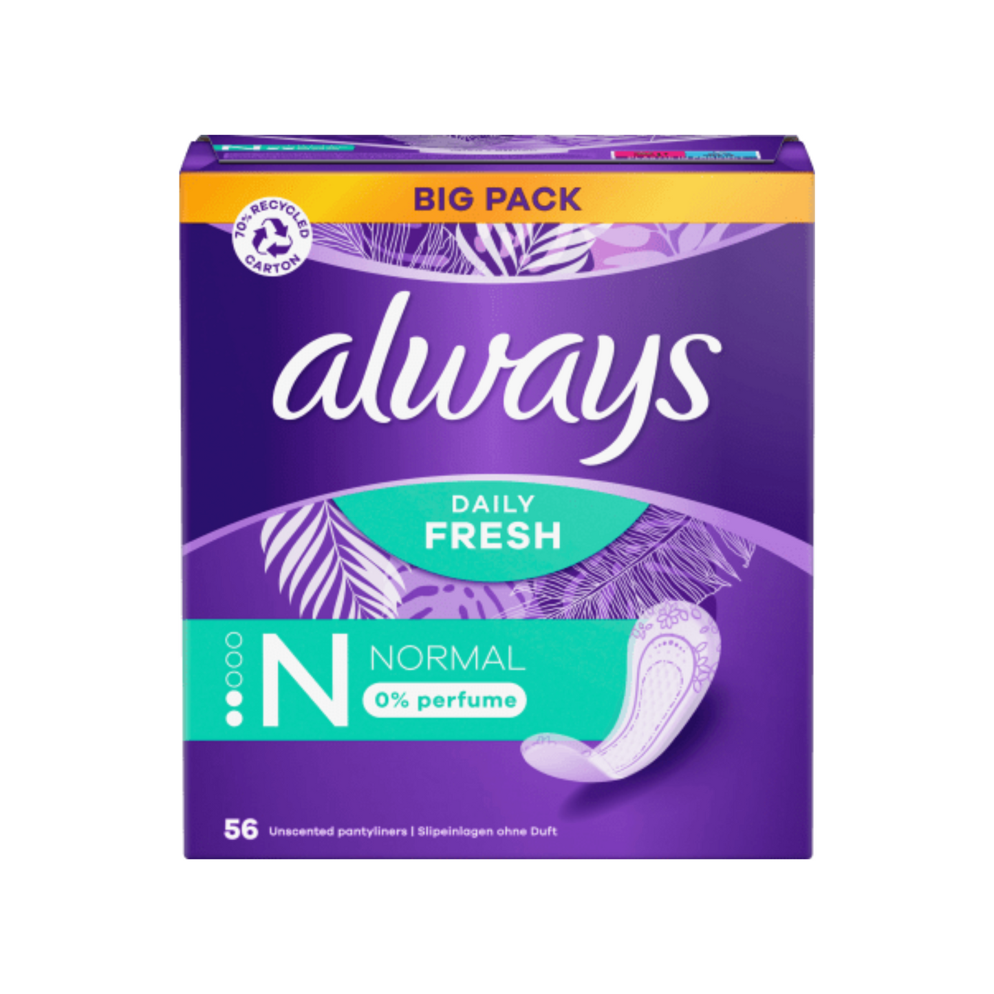 Always Daily Slipeinlagen Fresh Normal ohne Duft Gigapack 76ST