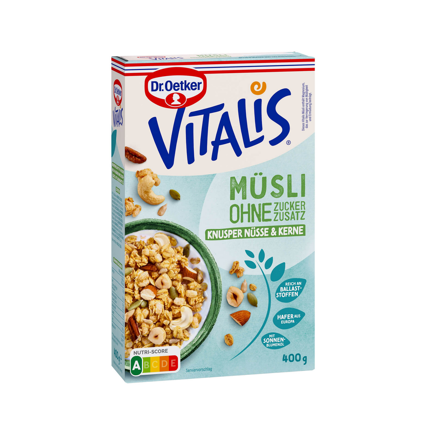 Dr.Oetker Vitalis ohne Zuckerzusatz Knusper Apfel & Mandel 400g