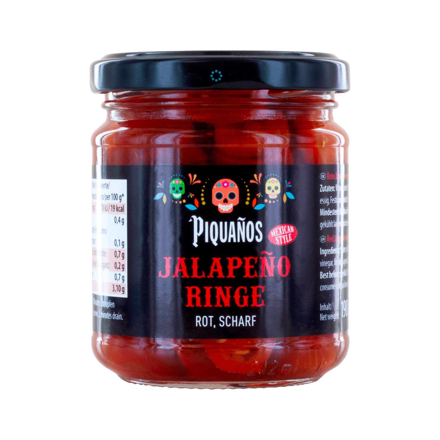 Piquanos Jalapenoringe rot 190g