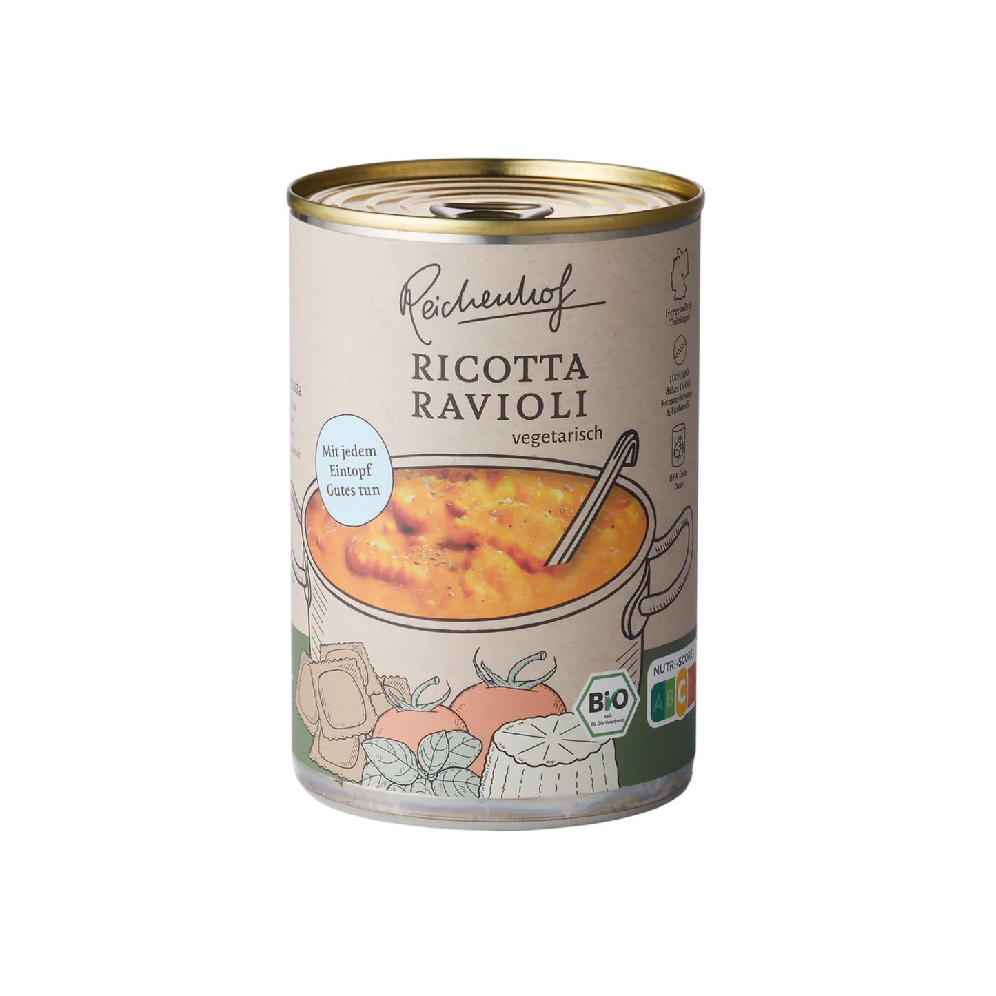 Bio Reichenhof Ricotta-Ravioli in Tomatensauce 400g