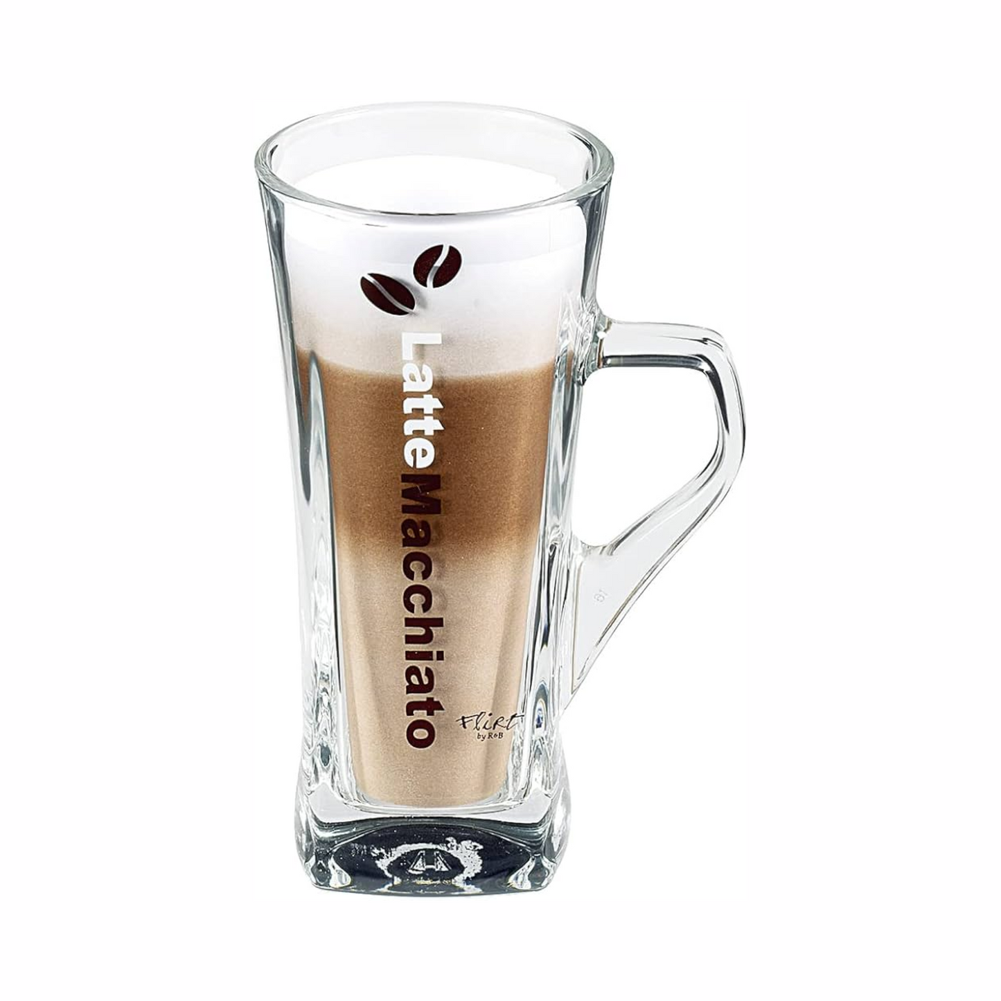 R&B Latte Macchiatoglas crema rund braun 8x13cm 330ml