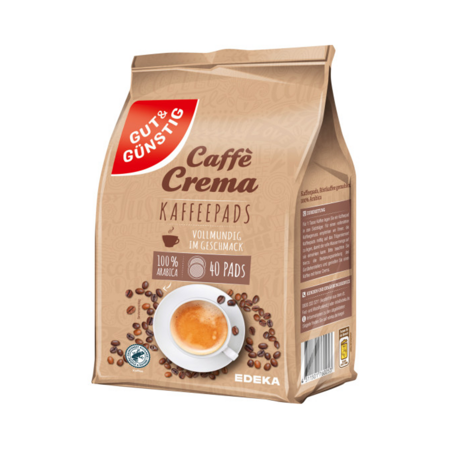 GUT&GÜNSTIG Kaffeepads Caffe Crema 40ST 280g