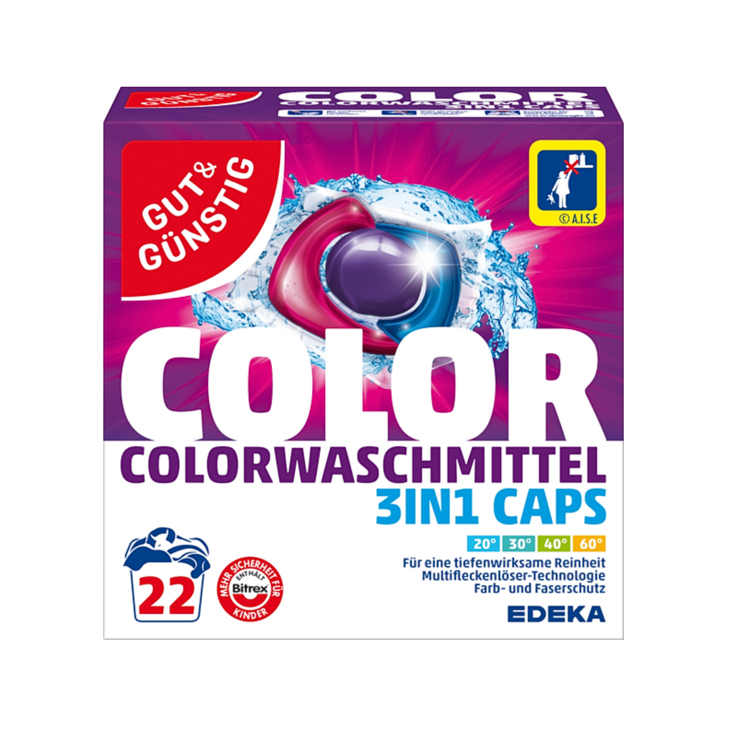 GUT&GÜNSTIG Colorwaschmittel Triple Caps 22WL 517g