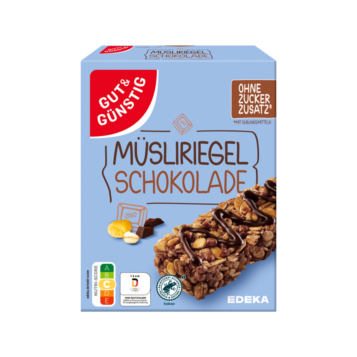 GUT&GÜNSTIG Müsliriegel Schokolade ohne Zucker 200g