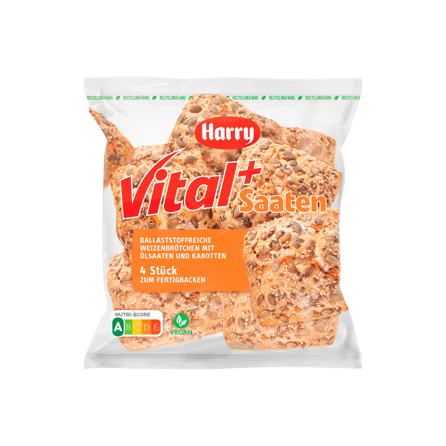 Harry Vital+Saaten Brötchen zum Fertigbacken 4ST 360g