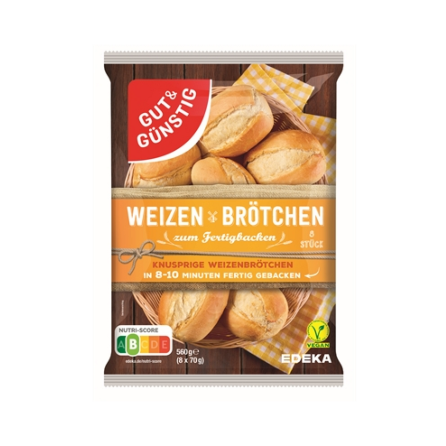 GUT&GÜNSTIG Weizen Brötchen 8ST 560g