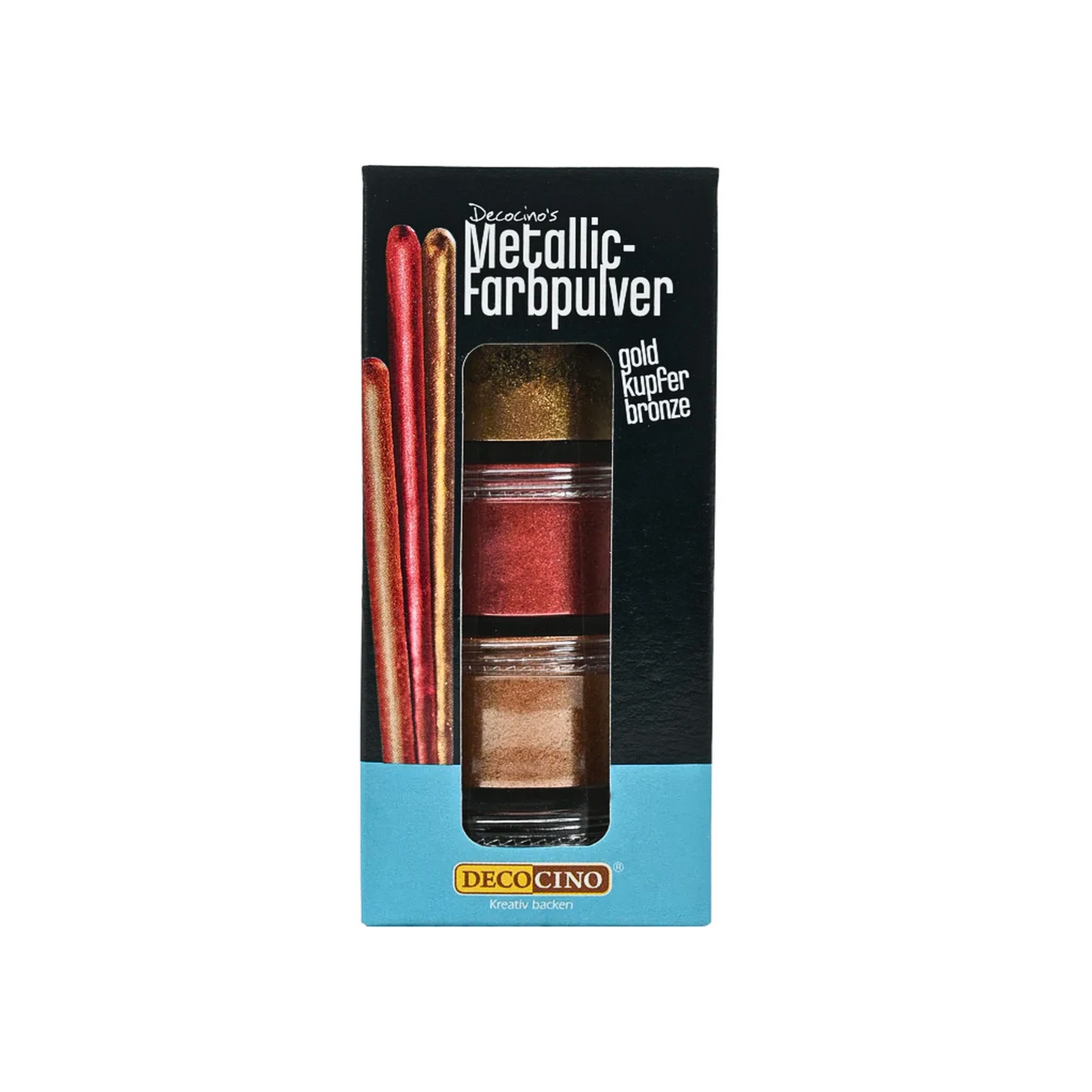 Decocino Metallic Farbpulver 3-farbig gold/kupfer/bronze 6g
