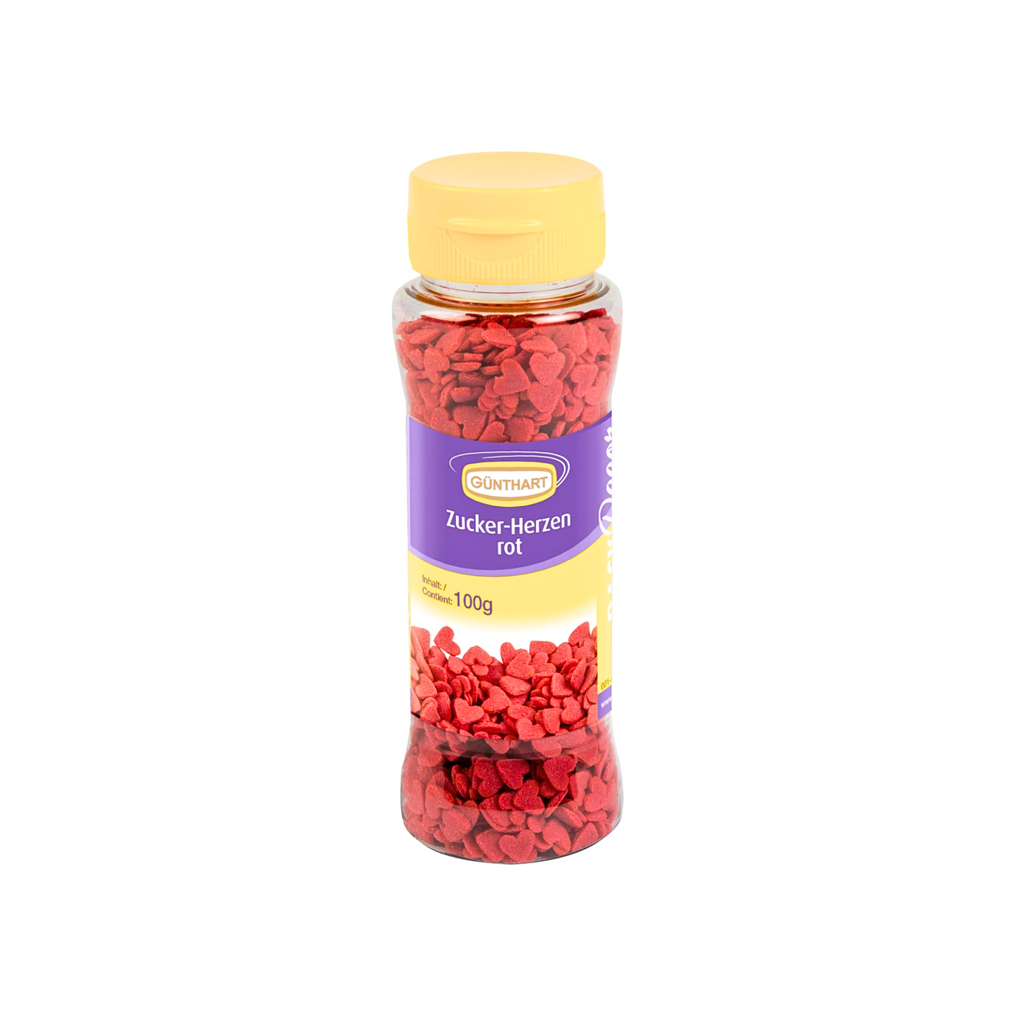 Günthart Streudekor Zucker-Herzen rot 100g