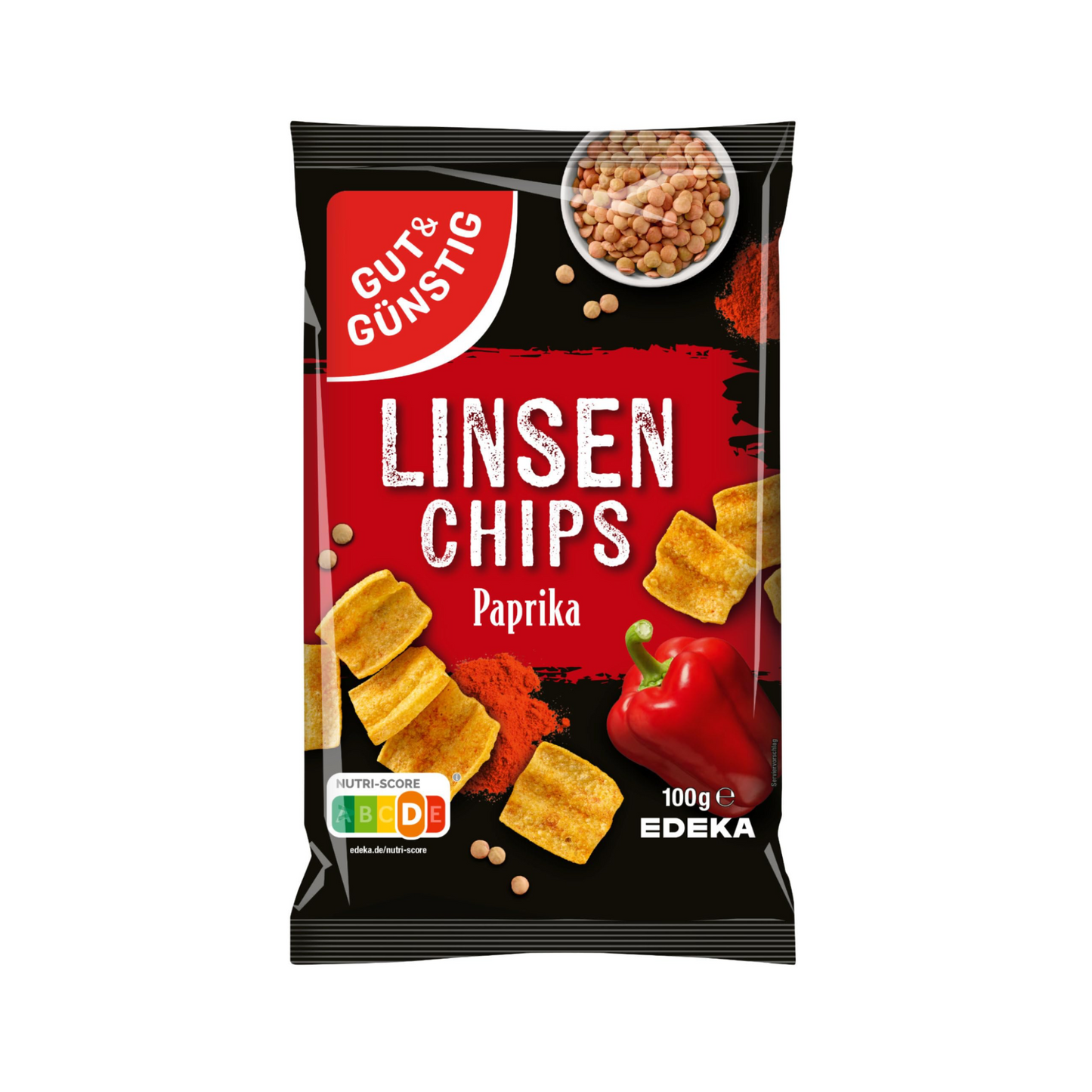 GUT&GÜNSTIG Linsenchips mit Paprika 100g