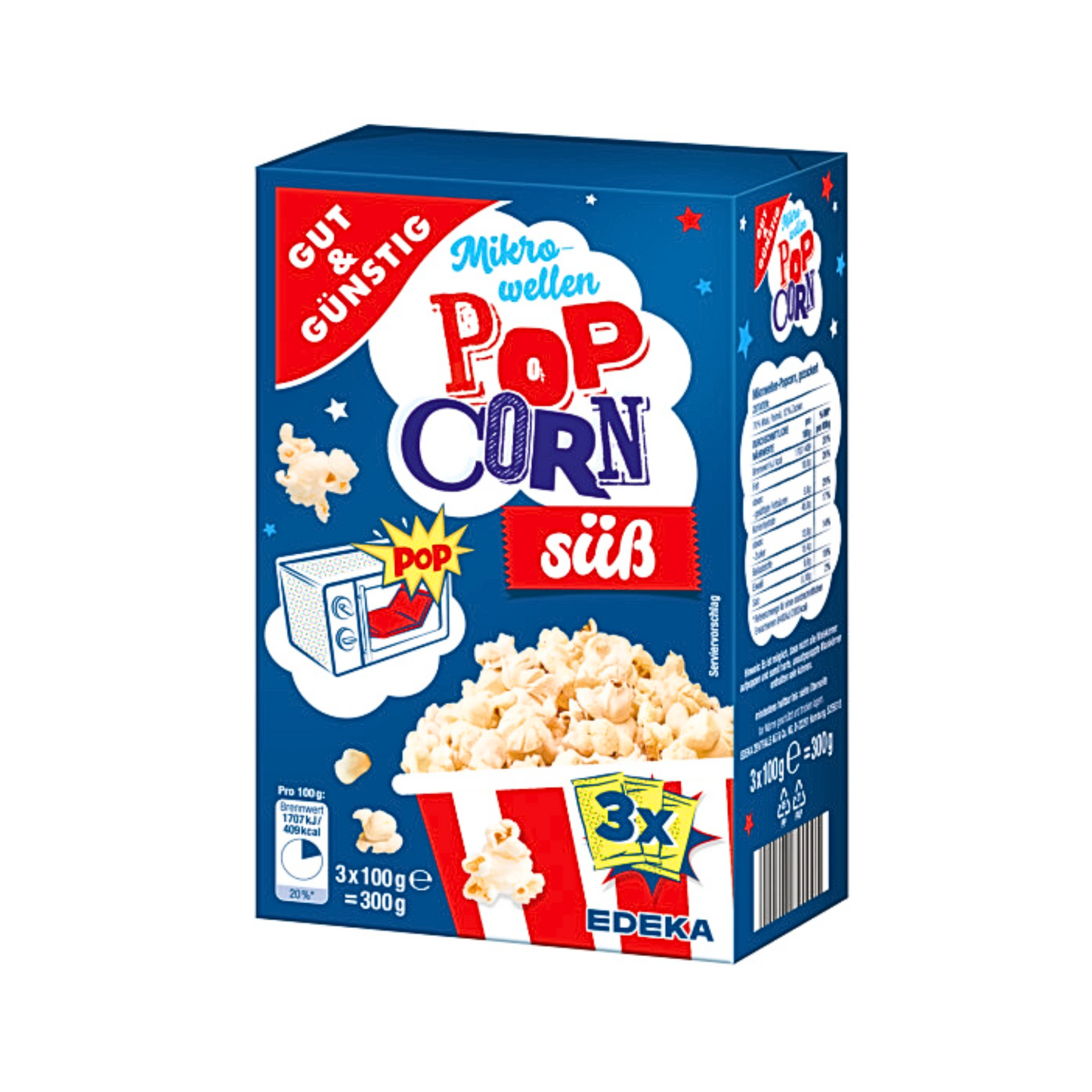 GUT&GÜNSTIG Microwave popcorn sweet flavour 3x100g
