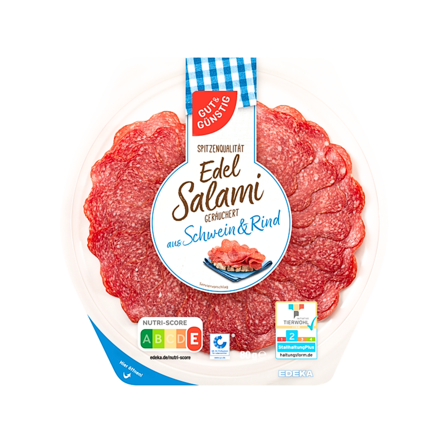 GUT&GÜNSTIG Edelsalami Teller 80g QS ITW