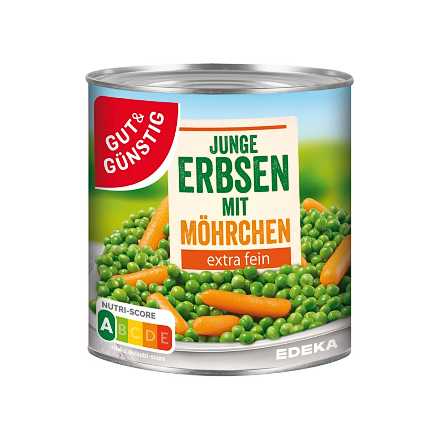 GUT&GÜNSTIG junge Erbsen+Möhrchen extra fein 800g