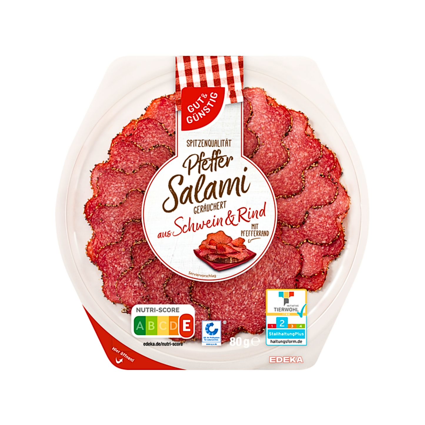 GUT&GÜNSTIG Pfeffersalami Teller 80g QS ITW