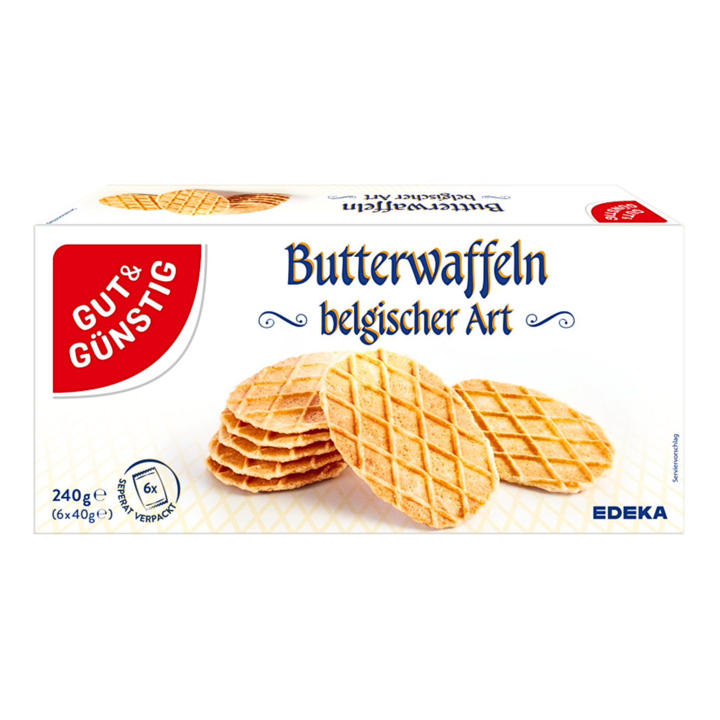 GUT&GÜNSTIG Belgische Butterwaffeln 6x40g