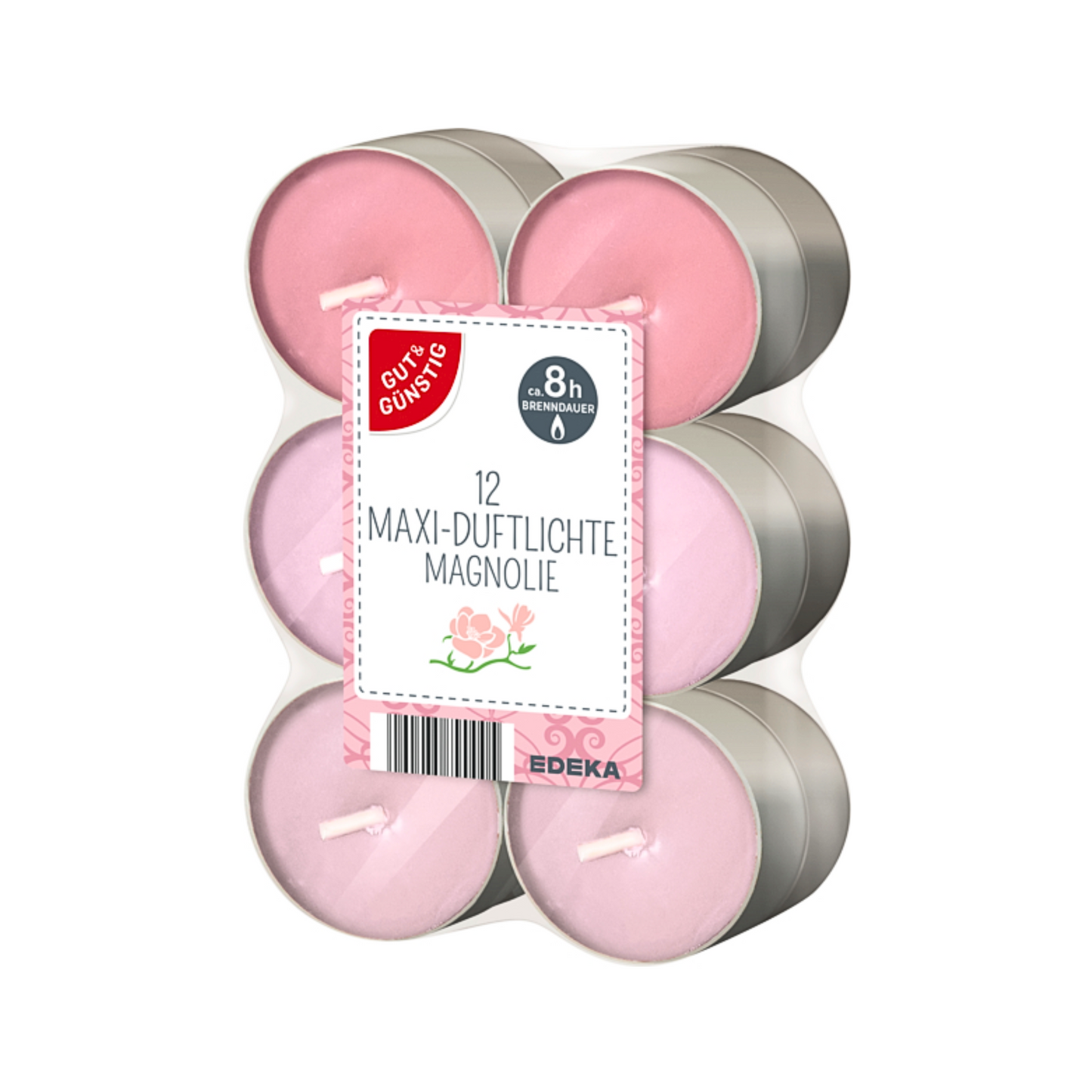 GUT&GÜNSTIG Maxi Duftlichte Magnolie 12ST