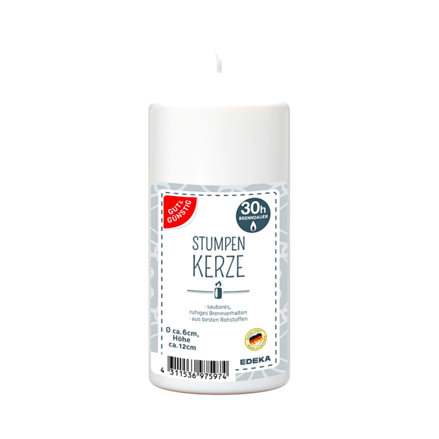 GUT&GÜNSTIG Stumpenkerze weiß 120/60mm