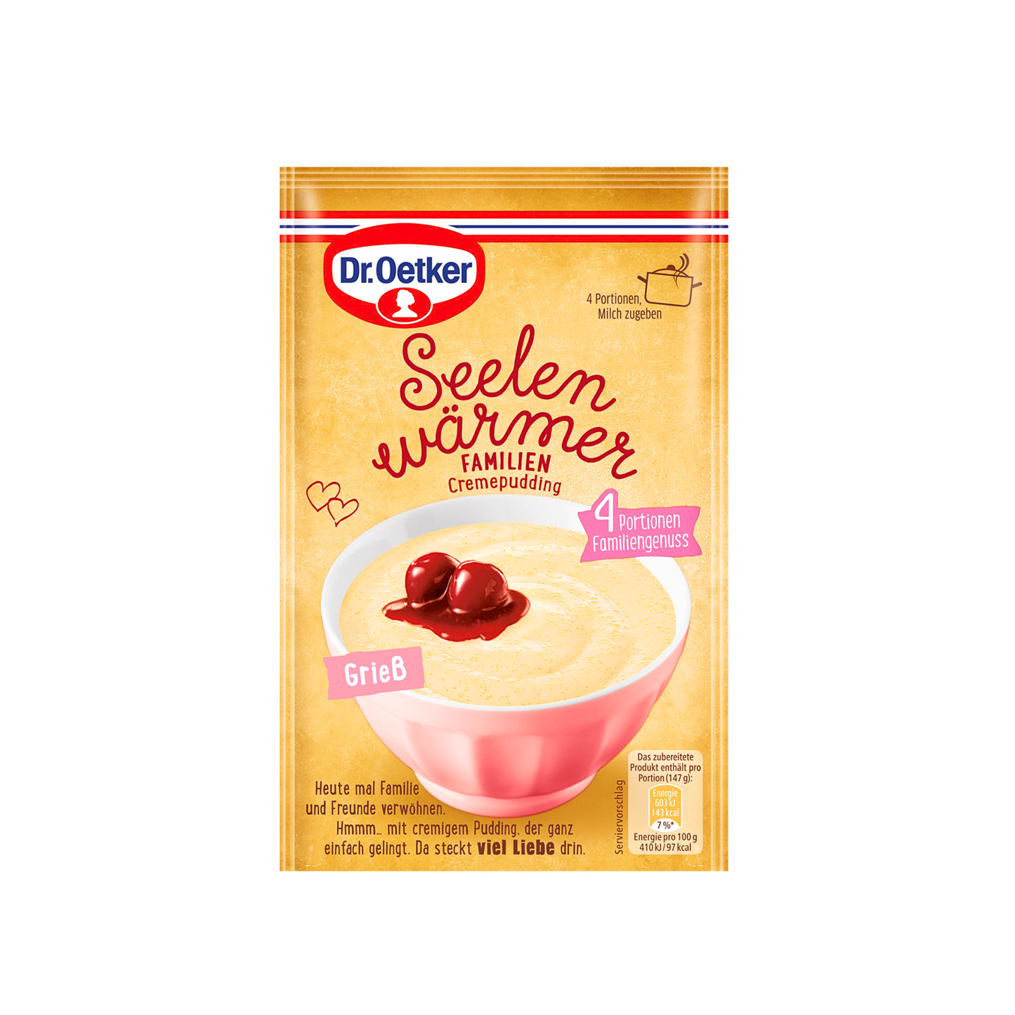 Dr.Oetker Seelenwärmer Tassenpudding Grieß für 150ml 60g