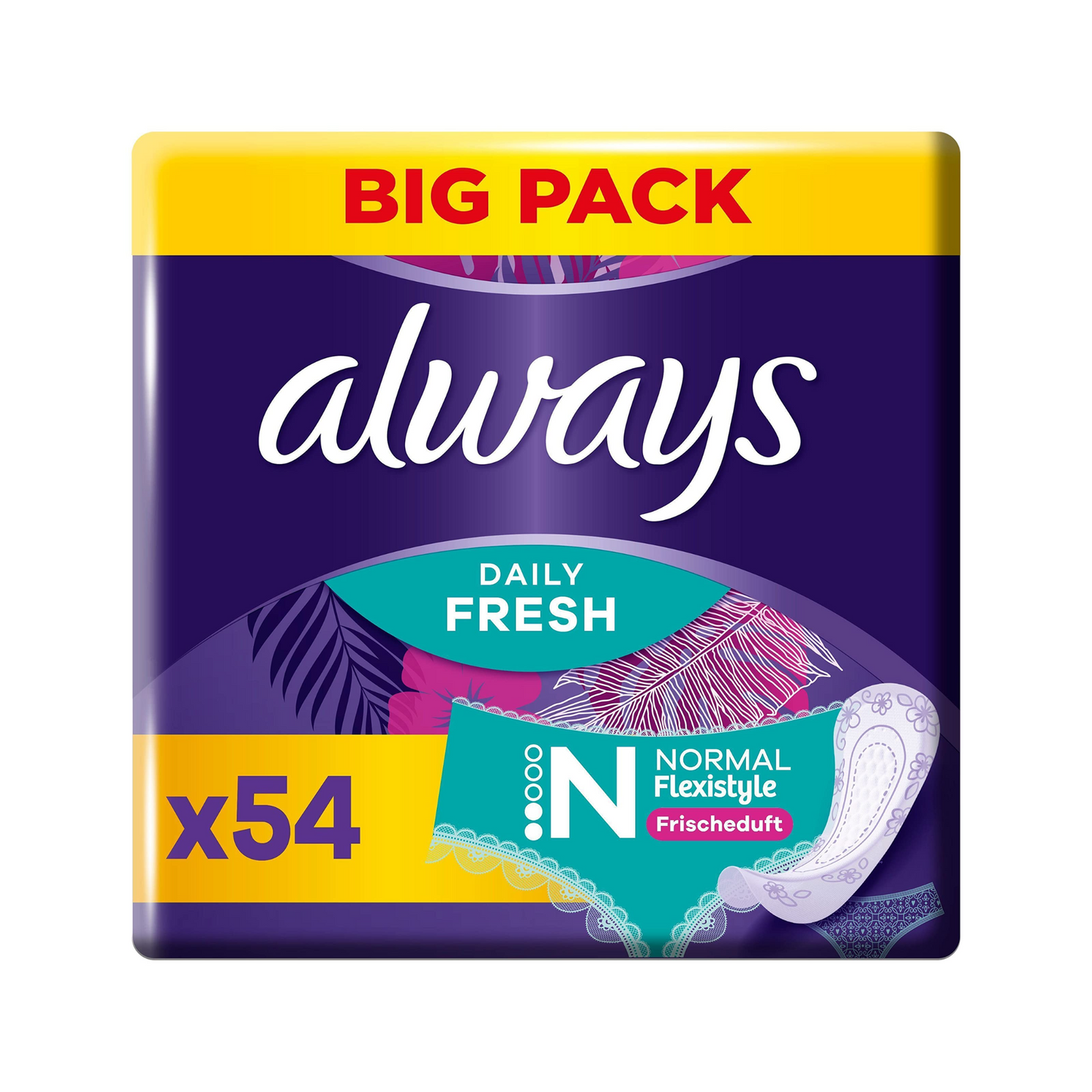 Always Daily Fresh Flexistyle Normal Slipeinlagen ohne Duft Big Pack 54ST