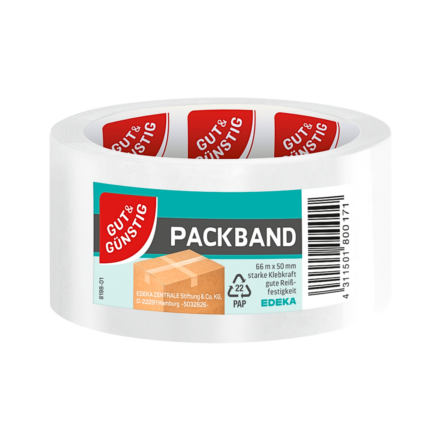 GUT&GÜNSTIG Packband transparent 66mx50mm