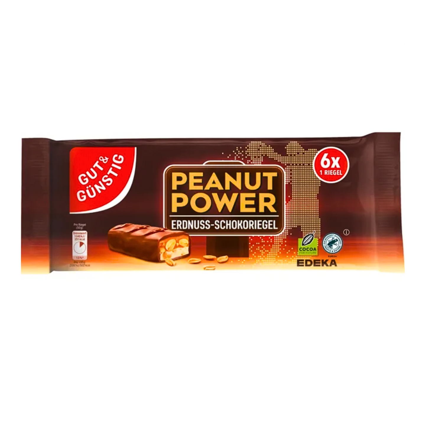 GUT&GÜNSTIG Multipack-Riegel Erdnuss 6x50g