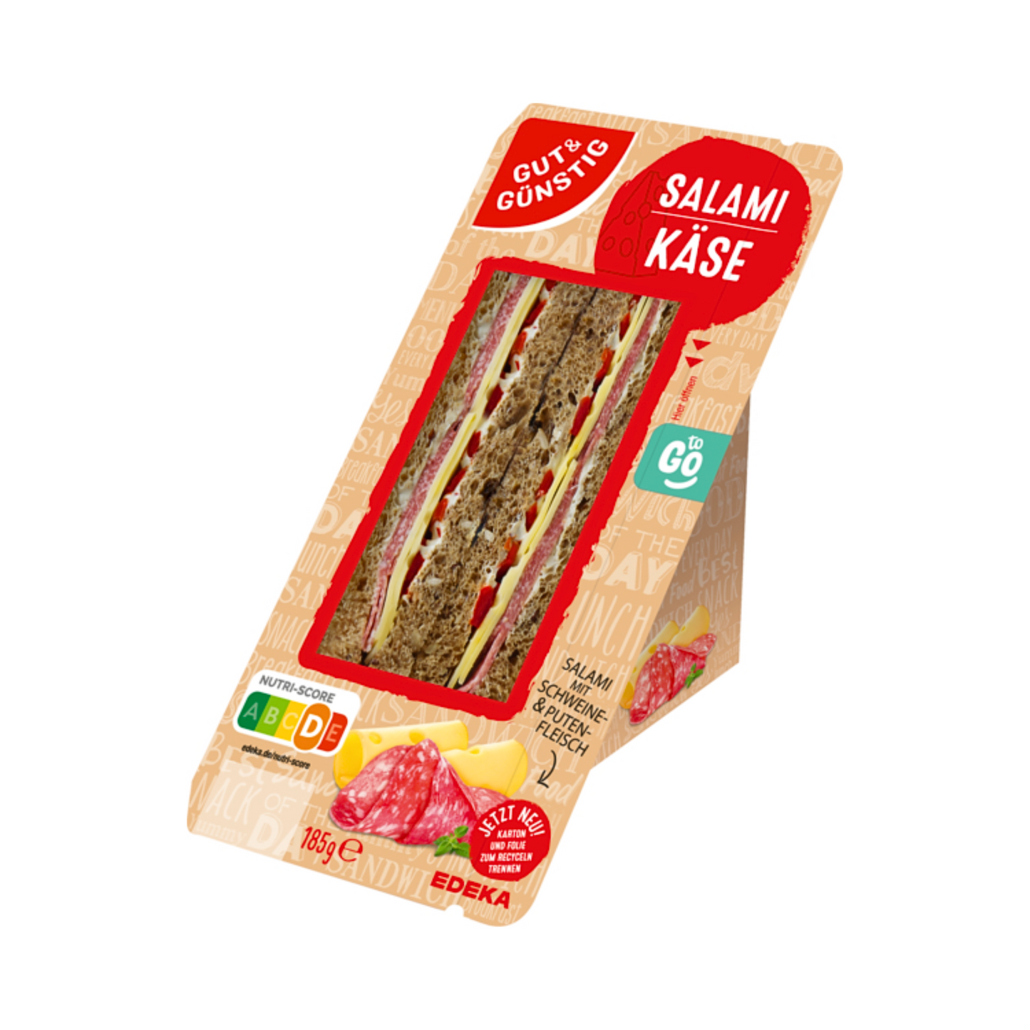 GUT&GÜNSTIG Sandwich Salami-Käse 185g