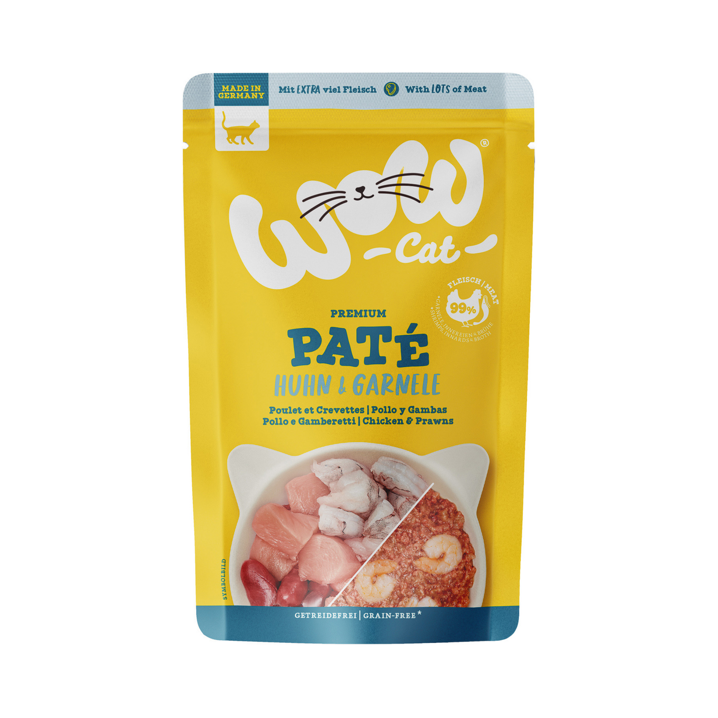 WOW Cat Adult Huhn & Garnelen 125g