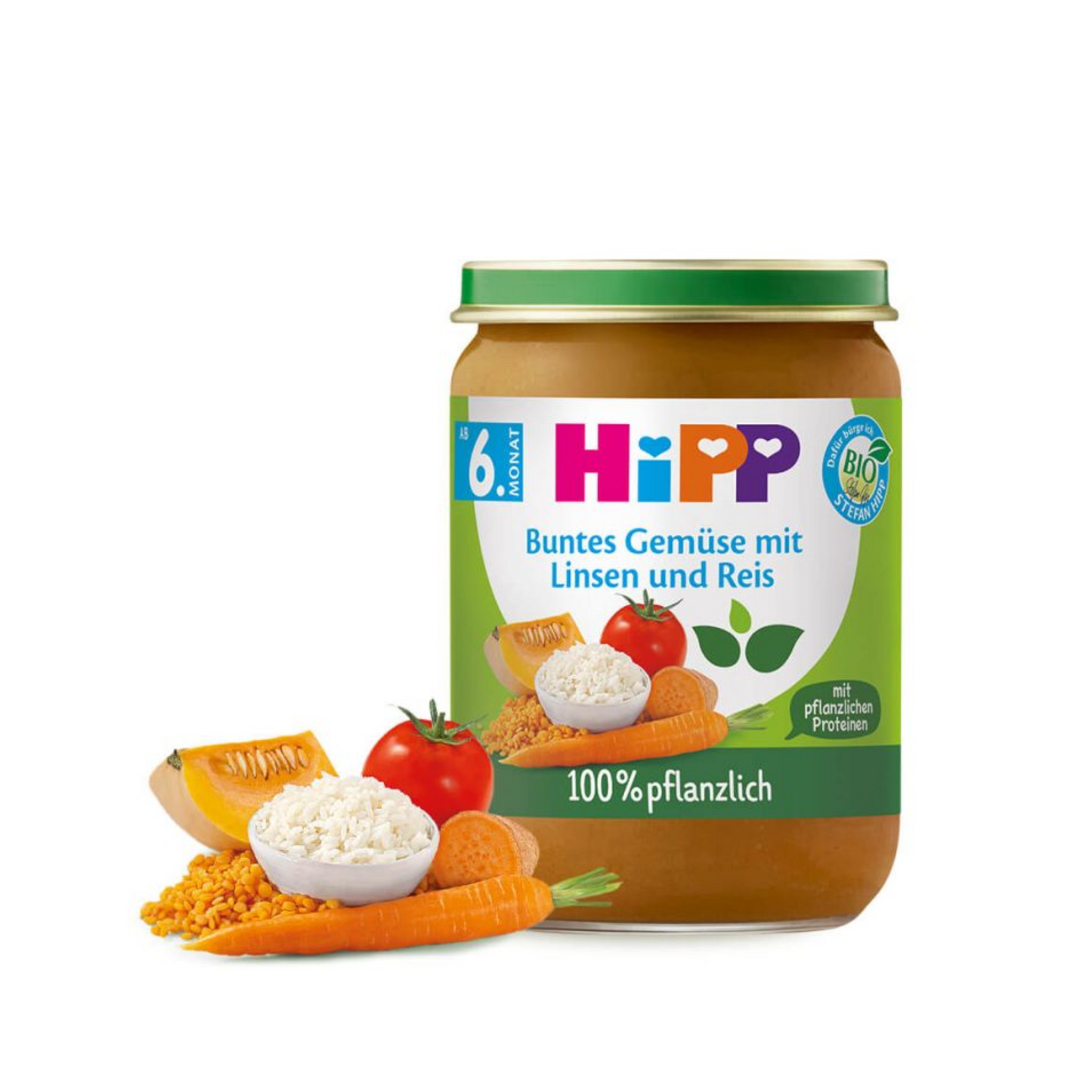 Bio Hipp Buntes Gemüse mit Linsen und Reis 190g