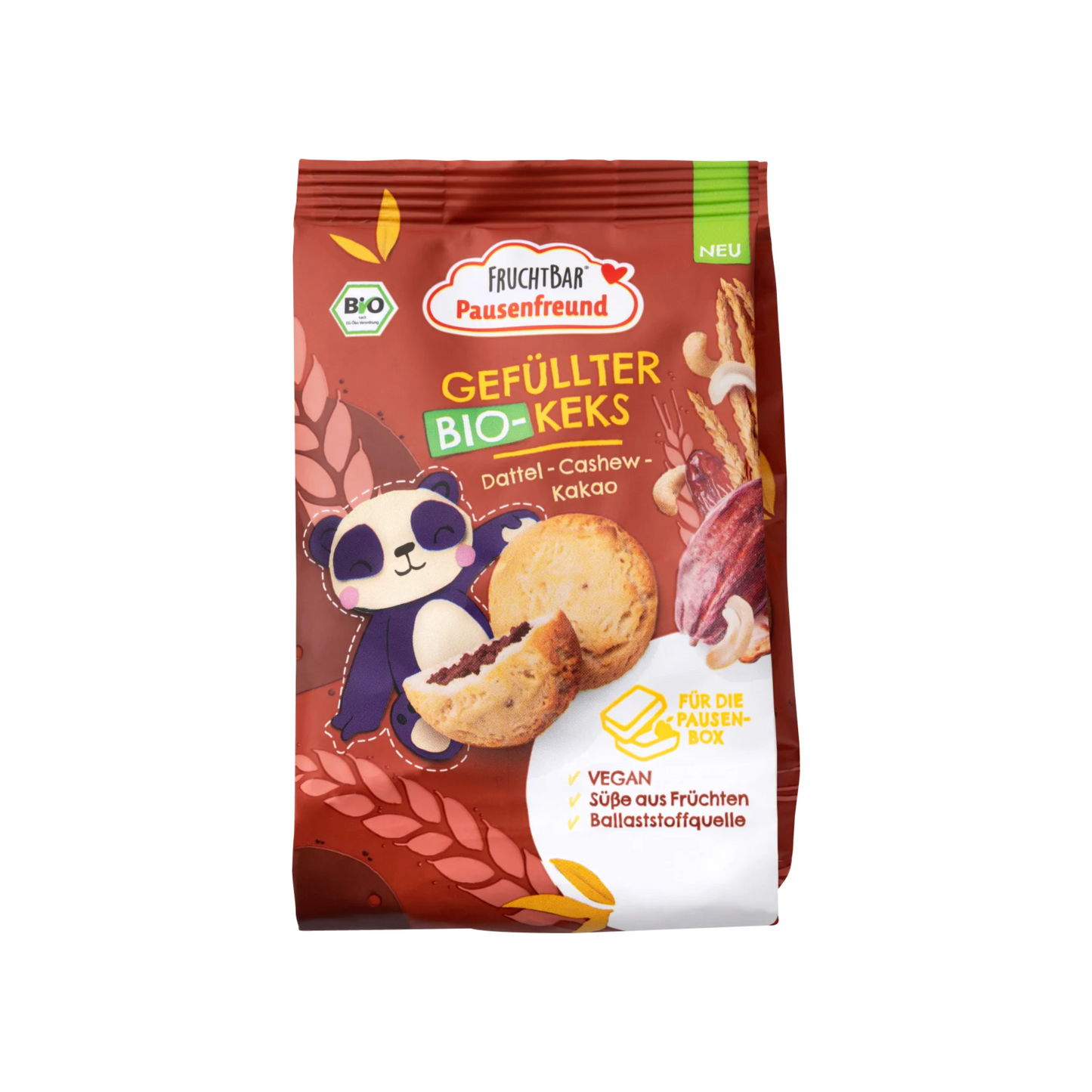 Bio Fruchtbar Pausenfreund Kekse mit Dattel-Cashew-Kakao-Cremefüllung 120g