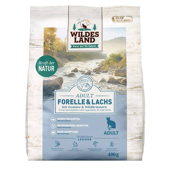 Wildes Land Katze Trockenfutter Forelle&Lachs 400g