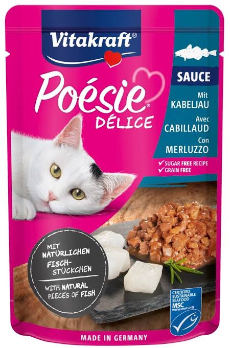 MSC Vitakraft Poesie Delice Kabeljau in Sauce 85g