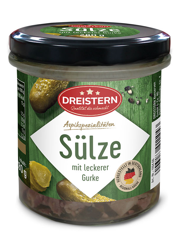 Dreistern Sülze mit Gurkenstückchen 280g