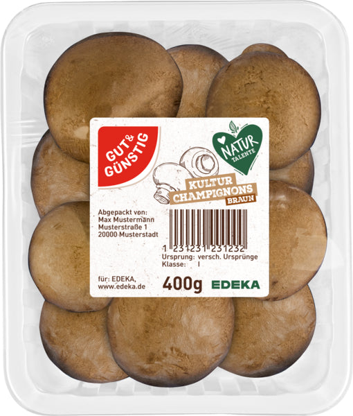 GUT&GÜNSTIG Champignons braun mittel Niederlande Klasse I 400g Foodtainer