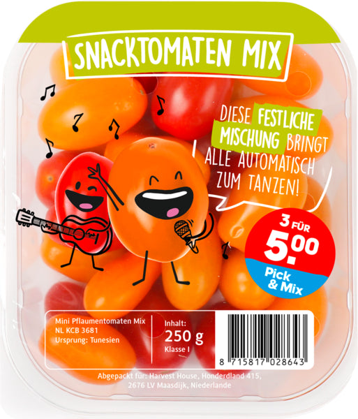 EDEKA Herzstücke Mini Pflaumen Tomaten rot,orange Tunesien Klasse I 250g TopSeal