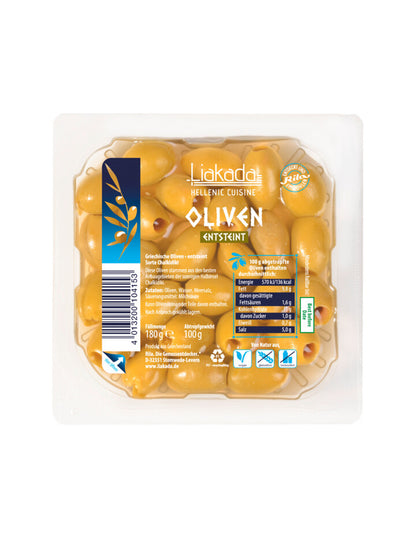 Liakada grüne Oliven entsteint 180g