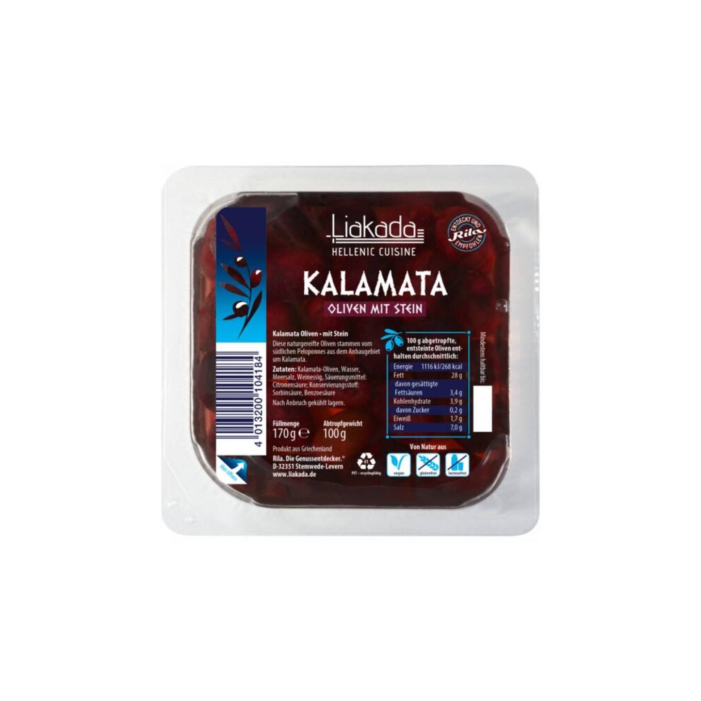 Liakada Kalamata Oliven 170g